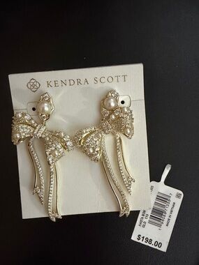 Kendra Scott Gold Krista Bow Statement Earrings